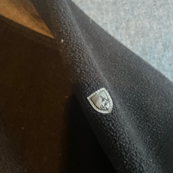 Mens KUHL Black Full Zip Thumb Holes Faux Leather Trim Sherpa Fleece Jacket Sz M - Picture 4 of 7